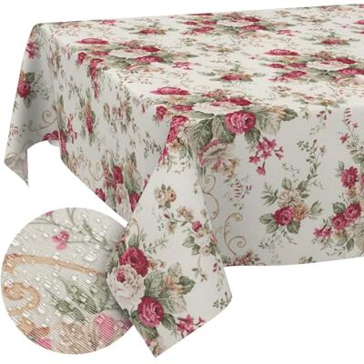 ANRO Tischdecke aus Stoff Textil abwaschbar Tischwäsche Tischtuch Baumwolle Polyester Roses 100x140cm In-/Outdoor Tischdecke ANRO Tischdecke aus Stoff Textil abwaschbar Tischwäsche Tischtuch Baumwolle Polyester Roses 100x140cm In-/Outdoor Tischdecke