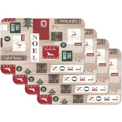Venilia Tischset Jingle bells, Platzset für Esszimmer, Telleruntersetzer, Weihnachten Tischdekoration, Weihnachtliche Platzdeckchen, abwischbar, lebensmittelecht, 45 x 30 cm, 4 Stück Venilia Tischset Jingle bells, Platzset für Esszimmer, Telleruntersetzer, Weihnachten Tischdekoration, Weihnachtliche Platzdeckchen, abwischbar, lebensmittelecht, 45 x 30 cm, 4 Stück