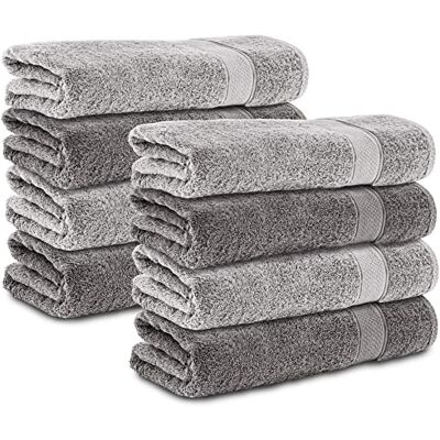 Komfortec 8er Handtücher 50x100 cm Set aus 100% Baumwolle, Frottee, Weich, Anthrazit Grau/Silber Komfortec 8er Handtücher 50x100 cm Set aus 100% Baumwolle, Frottee, Weich, Anthrazit Grau/Silber