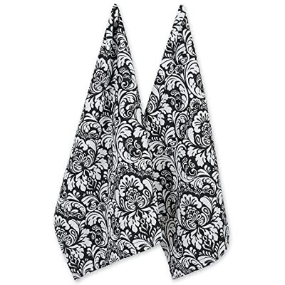 DII 100% Baumwolle Geschirrtuch Schwarz Black Damask DII 100% Baumwolle Geschirrtuch Schwarz Black Damask