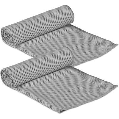 Relaxdays Kühlendes Handtuch, 2er Pack, Mikrofaser, Kühltücher Hals, Sport & Fitness, Kühlhandtuch, 90 x 30 cm, grau Relaxdays Kühlendes Handtuch, 2er Pack, Mikrofaser, Kühltücher Hals, Sport & Fitness, Kühlhandtuch, 90 x 30 cm, grau