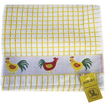 Samuel Lamont amuel Lamont & Sons Poli-Dri Jacquard-Geschirrtuch, gelbe Hühner, Größe 50 x 70 cm, 100% Baumwoll-Frottee, Ultra-saugfähig und super weich, maschinenwaschbar, Gelb, Einheitsgröße Samuel Lamont amuel Lamont & Sons Poli-Dri Jacquard-Geschirrtuch, gelbe Hühner, Größe 50 x 70 cm, 100% Baumwoll-Frottee, Ultra-saugfähig und super weich, maschinenwaschbar, Gelb, Einheitsgröße