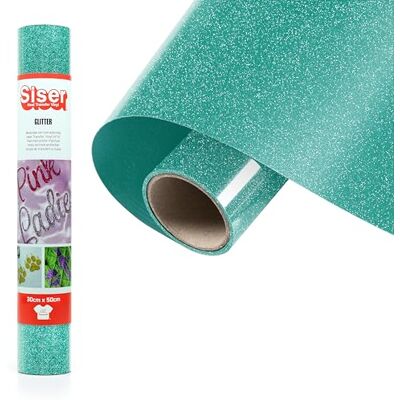 SISER Glitter Jade, 30cm x 0,5mt, Thermotransfer Vinyl Glitter zur individuellen Gestaltung von Stoffen, Kleidung und Accessoires, Bastelartikel, leicht zu schneiden SISER Glitter Jade, 30cm x 0,5mt, Thermotransfer Vinyl Glitter zur individuellen Gestaltung von Stoffen, Kleidung und Accessoires, Bastelartikel, leicht zu schneiden