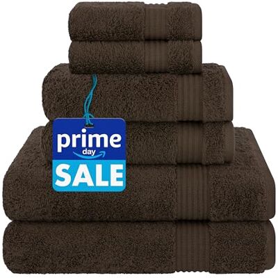 Cotton Paradise 6-teiliges Handtuch-Set, 100% türkische Baumwolle, weiche, saugfähige Handtücher für Badezimmer, 2 Badetücher, 2 Handtücher, 2 Waschlappen, braunes Handtuch-Set Cotton Paradise 6-teiliges Handtuch-Set, 100% türkische Baumwolle, weiche, saugfähige Handtücher für Badezimmer, 2 Badetücher, 2 Handtücher, 2 Waschlappen, braunes Handtuch-Set