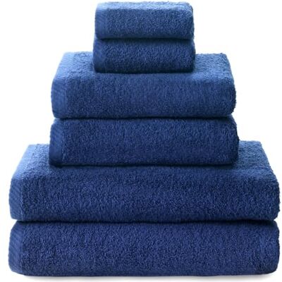 Top Towel Combo Große Badetücher Badezimmerhandtücher 2 Gesichts- oder Bidethandtücher + 2 Hand- oder Waschbeckenhandtücher + 2 Duschtücher 100 % Baumwolle Marine Top Towel Combo Große Badetücher Badezimmerhandtücher 2 Gesichts- oder Bidethandtücher + 2 Hand- oder Waschbeckenhandtücher + 2 Duschtücher 100 % Baumwolle Marine