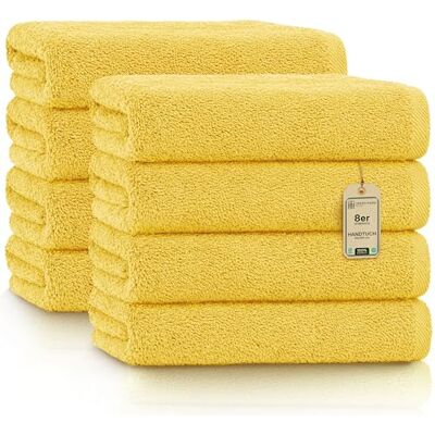 GREEN MARK Textilien NatureMark Handtücher Set mit 8 Stück – 100% Baumwolle, Weich & Saugfähig, Premium Qualität für Badezimmer, Spa und Fitness, 50 × 100 cm, Gelb GREEN MARK Textilien NatureMark Handtücher Set mit 8 Stück – 100% Baumwolle, Weich & Saugfähig, Premium Qualität für Badezimmer, Spa und Fitness, 50 × 100 cm, Gelb