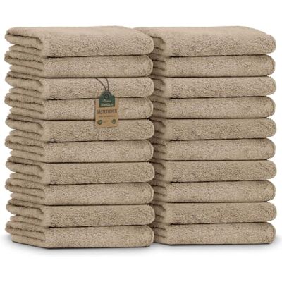 NatureMark Gästetücher – 20er Pack (30x50 cm), 100% Baumwolle, Oeko-TEX Zertifiziert, weich, saugfähig und pflegeleicht – Für Bad, Gäste & Spa Sand/Beige NatureMark Gästetücher – 20er Pack (30x50 cm), 100% Baumwolle, Oeko-TEX Zertifiziert, weich, saugfähig und pflegeleicht – Für Bad, Gäste & Spa Sand/Beige