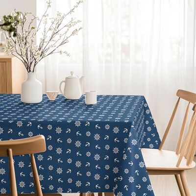 Martina Home Harzbeschichtete Tischdecke Anker, rund, 140 cm, Blau Martina Home Harzbeschichtete Tischdecke Anker, rund, 140 cm, Blau