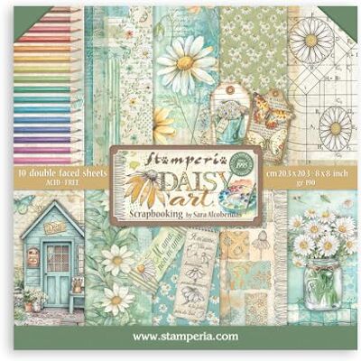 Stamperia Scrapbook Paper Pad for Scrapbooks, Albums, Cards, Bullet Journals and More, Acid Free, Double-Sided, Perfect for Hobbies, Crafts, and Gifting (Daisy Art) (20.3 x 20.3cm) Stamperia Scrapbook Paper Pad for Scrapbooks, Albums, Cards, Bullet Journals and More, Acid Free, Double-Sided, Perfect for Hobbies, Crafts, and Gifting (Daisy Art) (20.3 x 20.3cm)