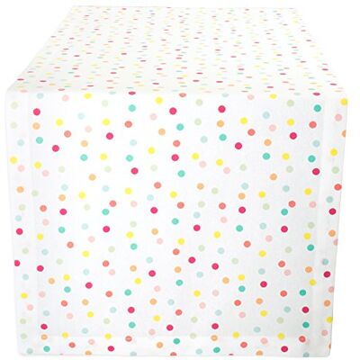 DII Polka Dot Party Print Tischkollektion Wiederverwendbar und maschinenwaschbar, Baumwolle, Mehrfarbige Konfetti-Punkte, 72" x 14" (Runner) DII Polka Dot Party Print Tischkollektion Wiederverwendbar und maschinenwaschbar, Baumwolle, Mehrfarbige Konfetti-Punkte, 72" x 14" (Runner)