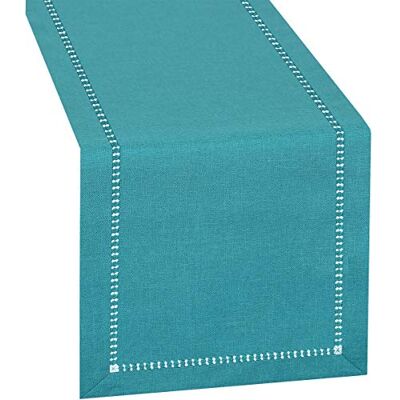 Grelucgo Handgefertigter Tischläufer mit Hohlsaum, rechteckig, 35,6 x 183,9 cm Grelucgo Handgefertigter Tischläufer mit Hohlsaum, rechteckig, 35,6 x 183,9 cm