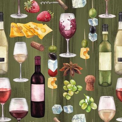 Anniversary House Tiflair Cheese & Wine Lunch-Servietten, 3-lagig, 20 Stück, Fromage, Vino, Wine Night, für Decoupage, 33 x 33 cm Anniversary House Tiflair Cheese & Wine Lunch-Servietten, 3-lagig, 20 Stück, Fromage, Vino, Wine Night, für Decoupage, 33 x 33 cm