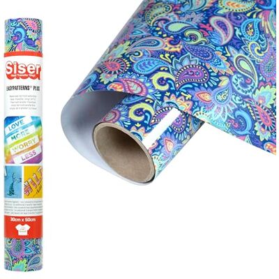 SISER Easypatterns PLUS Paisley Party, 30cm x 0,5m, Thermotransfer Vinyl zur Personalisierung von Kleidung, Accessoires und Textilmöbel, Material für Bastelartikel, geeignet für Kinderkleidung SISER Easypatterns PLUS Paisley Party, 30cm x 0,5m, Thermotransfer Vinyl zur Personalisierung von Kleidung, Accessoires und Textilmöbel, Material für Bastelartikel, geeignet für Kinderkleidung