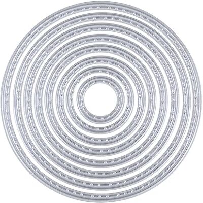 Rayher Stanzschablonen Kreis, mit Steppnaht am Rand, Set 8teilig, Kreise 1,6 7,1 cm ø, für Papiergestaltung, Kartengestaltung, Scrapbooking und vieles mehr, Prägeschablonen, Stahl, 50283000 Rayher Stanzschablonen Kreis, mit Steppnaht am Rand, Set 8teilig, Kreise 1,6 7,1 cm ø, für Papiergestaltung, Kartengestaltung, Scrapbooking und vieles mehr, Prägeschablonen, Stahl, 50283000