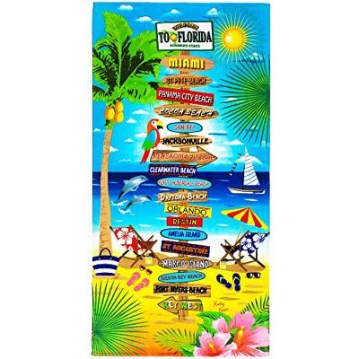 Beachland Florida Strandtuch, 76,2 x 152,4 cm, 100% Baumwolle (1 Handtuch 76,2 x 152,4 cm, Florida-Schilder) Beachland Florida Strandtuch, 76,2 x 152,4 cm, 100% Baumwolle (1 Handtuch 76,2 x 152,4 cm, Florida-Schilder)