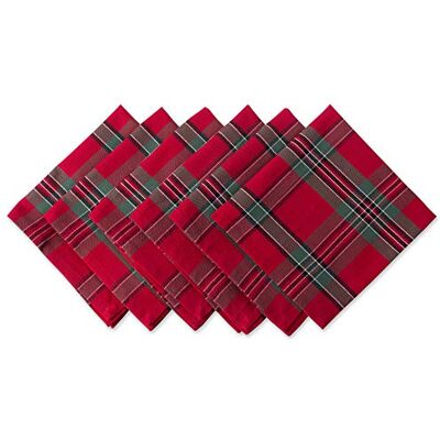 DII Farmhouse Weihnachtsservietten-Set, kariert, Esstisch und Küche, 45,7 x 45,7 cm, Rot und Grün, 6 Stück DII Farmhouse Weihnachtsservietten-Set, kariert, Esstisch und Küche, 45,7 x 45,7 cm, Rot und Grün, 6 Stück