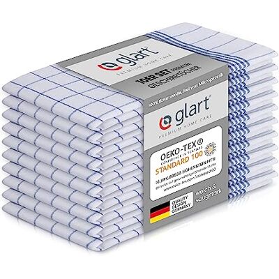 Glart 48KB2 Geschirrtücher 10er Set 50x70 cm blau kariert – 100 % Baumwolle, OEKO-TEX zertifiziert, vorgewaschen, saugstark, waschbar, langlebig, mit Aufhänger, für Haushalt, Küche, Gastronomie, Büro Glart 48KB2 Geschirrtücher 10er Set 50x70 cm blau kariert – 100 % Baumwolle, OEKO-TEX zertifiziert, vorgewaschen, saugstark, waschbar, langlebig, mit Aufhänger, für Haushalt, Küche, Gastronomie, Büro