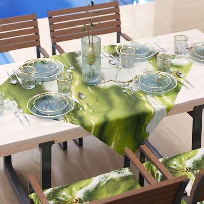 PETTI Artigiani Italiani Moderne Tischdecke mit grünem Marmoreffekt, Mitteldecke für die Küche, 90 x 90 cm, 100% Made in Italy PETTI Artigiani Italiani Moderne Tischdecke mit grünem Marmoreffekt, Mitteldecke für die Küche, 90 x 90 cm, 100% Made in Italy