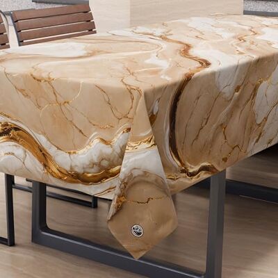 PETTI Artigiani Italiani Schmutzabweisende Tischdecke, rechteckig, für Küche, elegant, Marmor-Effekt, Beige, für 6 Plätze (140 x 180 cm), 100% Made in Italy PETTI Artigiani Italiani Schmutzabweisende Tischdecke, rechteckig, für Küche, elegant, Marmor-Effekt, Beige, für 6 Plätze (140 x 180 cm), 100% Made in Italy