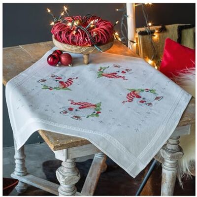 Vervaco Kreuzstich Stickpackungen Tischdecke Weihnachtsgnome Stickdecken Vorgezeichnet Basteln Erwachsene Kreativ Set Vorgedruckte Decke Sticken 80 x 80 cm Stickset DIY Sticken Set Vervaco Kreuzstich Stickpackungen Tischdecke Weihnachtsgnome Stickdecken Vorgezeichnet Basteln Erwachsene Kreativ Set Vorgedruckte Decke Sticken 80 x 80 cm Stickset DIY Sticken Set