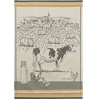 Coucke TNO-250-71189-000-CKE Vaches Milch Handtuch aus Baumwolle, Jacquard, Creme, 50,8 x 76,2 cm, Orange, 50 x 75 cm Coucke TNO-250-71189-000-CKE Vaches Milch Handtuch aus Baumwolle, Jacquard, Creme, 50,8 x 76,2 cm, Orange, 50 x 75 cm
