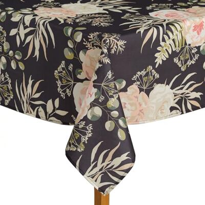 ESSEX Tischdecke Patels, 110 x 160 cm, Tischtuch, 100% Polyester, Abwaschbar, Blumen Schwarz ESSEX Tischdecke Patels, 110 x 160 cm, Tischtuch, 100% Polyester, Abwaschbar, Blumen Schwarz