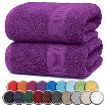 NatureMark 2er Pack SAUNATÜCHER/BADETÜCHER – Premium Qualität 80x200cm – Sauna-Handtuch 100% Baumwolle – Farbe: Lila NatureMark 2er Pack SAUNATÜCHER/BADETÜCHER – Premium Qualität 80x200cm – Sauna-Handtuch 100% Baumwolle – Farbe: Lila