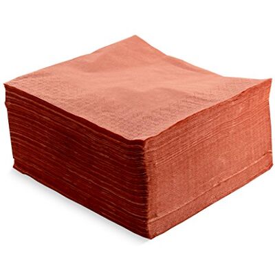 MORIGAMI Serviette 40x40, 2-lagig, 1/4-Falz, 50 Servietten, 2-lagig glatt mit Bordüre, Terrakotta MORIGAMI Serviette 40x40, 2-lagig, 1/4-Falz, 50 Servietten, 2-lagig glatt mit Bordüre, Terrakotta