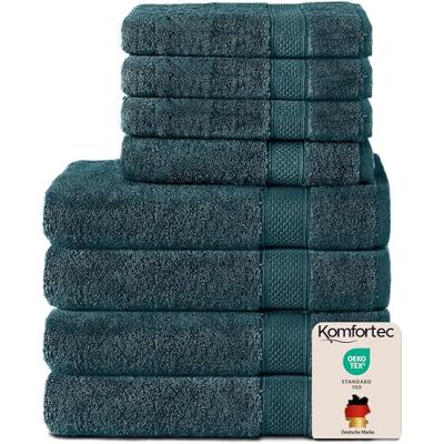Komfortec 8er Handtücher Set, 4 Badetücher 70x140 cm & 4 Handtücher 50x100 cm, 100% Baumwolle Frottee, Flauschig und Saugstark,Petrol Komfortec 8er Handtücher Set, 4 Badetücher 70x140 cm & 4 Handtücher 50x100 cm, 100% Baumwolle Frottee, Flauschig und Saugstark,Petrol