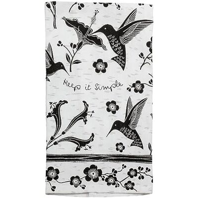 Karma KA1019 Schwarz und Weiß Boho-Geschirrtücher, Baumwolle, Kolibri Karma KA1019 Schwarz und Weiß Boho-Geschirrtücher, Baumwolle, Kolibri