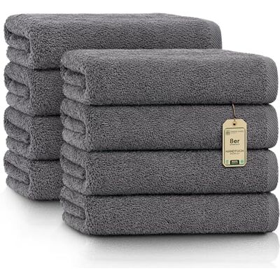 GREEN MARK Textilien NatureMark Handtücher Set mit 8 Stück – 100% Baumwolle, Weich & Saugfähig, Premium Qualität für Badezimmer, Spa und Fitness, 50 × 100 cm, Anthrazit Grau GREEN MARK Textilien NatureMark Handtücher Set mit 8 Stück – 100% Baumwolle, Weich & Saugfähig, Premium Qualität für Badezimmer, Spa und Fitness, 50 × 100 cm, Anthrazit Grau