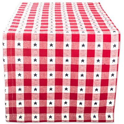 DII Patriotic 4. Juli Stars and Check Summer Tischläufer, Tischläufer, 35,6 x 25,4 cm, Rot, Weiß und Blau DII Patriotic 4. Juli Stars and Check Summer Tischläufer, Tischläufer, 35,6 x 25,4 cm, Rot, Weiß und Blau