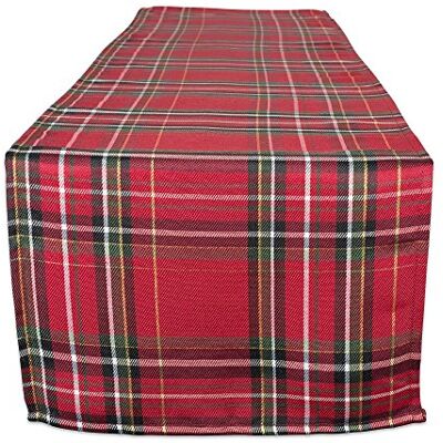 DII Esszimmertisch und Küchendekoration Metallischer Stoff, Polyester, Rotes Schottenkaro, 108" x 14" (Runner) DII Esszimmertisch und Küchendekoration Metallischer Stoff, Polyester, Rotes Schottenkaro, 108" x 14" (Runner)