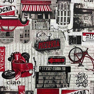 Kt KILOtela Canvas Dekostoff, Home-Accessoires, Dekorationen, Tischdecken, Vorhänge, Kissen, Vorhänge, Taschen, Basteln, 100 cm Länge x 280 cm Breite, Vespa, Pizzeria, Dolce Vita, Rot 1 Meter Kt KILOtela Canvas Dekostoff, Home-Accessoires, Dekorationen, Tischdecken, Vorhänge, Kissen, Vorhänge, Taschen, Basteln, 100 cm Länge x 280 cm Breite, Vespa, Pizzeria, Dolce Vita, Rot 1 Meter