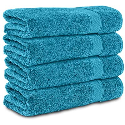 Komfortec 4er Handtücher 50x100 cm Set aus 100% Baumwolle, Frottee, Weich, Türkis Komfortec 4er Handtücher 50x100 cm Set aus 100% Baumwolle, Frottee, Weich, Türkis