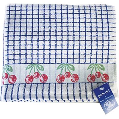 Samuel Lamont & Sons Poli-dri Jacquard-Geschirrtuch, Blaue Kirschen, Größe 50 x 70 cm, 100% Baumwoll-Frottee, Ultra-saugfähig und superweich, maschinenwaschbar, Blau, Einheitsgröße, Schwarz Samuel Lamont & Sons Poli-dri Jacquard-Geschirrtuch, Blaue Kirschen, Größe 50 x 70 cm, 100% Baumwoll-Frottee, Ultra-saugfähig und superweich, maschinenwaschbar, Blau, Einheitsgröße, Schwarz