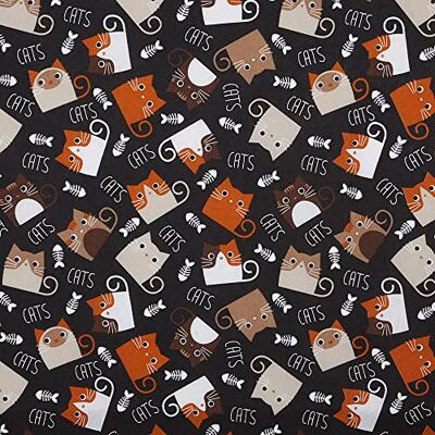Kt KILOtela Canvas Dekostoff, Home-Accessoires, Leichte Polsterung, Tischdecken, Kissen, Vorhänge, Taschen, 100 cm Länge x 280 cm Breite, Katzen, Schwarz, Orange 1 Meter Kt KILOtela Canvas Dekostoff, Home-Accessoires, Leichte Polsterung, Tischdecken, Kissen, Vorhänge, Taschen, 100 cm Länge x 280 cm Breite, Katzen, Schwarz, Orange 1 Meter