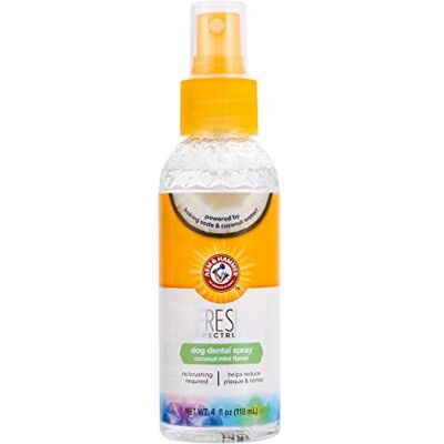 Company of Animals Arm & Hammer Kokosnuss- und Minze-Zahnpflegespray für Hunde 118 ml Reduziert Zahnbelag und Zahnstein, Erfrischt den Atem, Zahnfleisch- und Zahnreinigung. Dentalspray für Hunde und Welpen Company of Animals Arm & Hammer Kokosnuss- und Minze-Zahnpflegespray für Hunde 118 ml Reduziert Zahnbelag und Zahnstein, Erfrischt den Atem, Zahnfleisch- und Zahnreinigung. Dentalspray für Hunde und Welpen