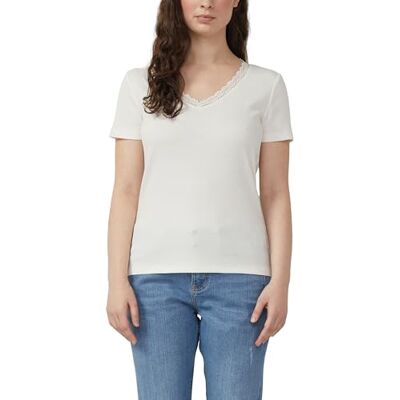 s.Oliver RIPP-T-Shirt mit Spitze am Ausschnitt s.Oliver RIPP-T-Shirt mit Spitze am Ausschnitt
