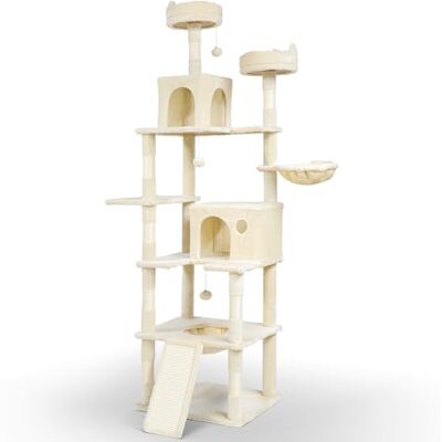 Vounot Katzenbaum Turm - 215cm, Beige, Mehrstufig Vounot Katzenbaum Turm - 215cm, Beige, Mehrstufig
