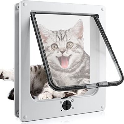 Sailnovo Katzenklappe Hundeklappe 4 Wege Facile-Verschluss für Katzen und kleine Hunde, Installieren Leicht mit Teleskoprahmen, Cat Flap Klappe Hundetür Katzentür Haustierklappe 23.5 * 27 * 5,5 cm Sailnovo Katzenklappe Hundeklappe 4 Wege Facile-Verschluss für Katzen und kleine Hunde, Installieren Leicht mit Teleskoprahmen, Cat Flap Klappe Hundetür Katzentür Haustierklappe 23.5 * 27 * 5,5 cm