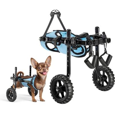 VEVOR Hunderollstuhl für Hinterbeine, Leichter 2 Räder Haustierrollstuhl, Höhe, Breite & Länge verstellbar, Hundewagen mit stoßdämpfenden Rädern, für verletzte, behinderte Hunde VEVOR Hunderollstuhl für Hinterbeine, Leichter 2 Räder Haustierrollstuhl, Höhe, Breite & Länge verstellbar, Hundewagen mit stoßdämpfenden Rädern, für verletzte, behinderte Hunde