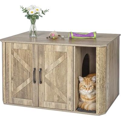 Relaxdays Katzenschrank für Katzentoilette, mit Eingang & Streumatte, Katzenklo verstecken, HxBxT: 50x85x49 cm, braun Relaxdays Katzenschrank für Katzentoilette, mit Eingang & Streumatte, Katzenklo verstecken, HxBxT: 50x85x49 cm, braun