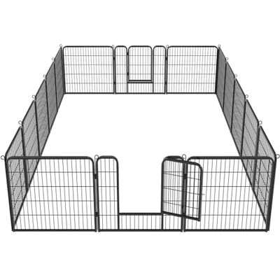 Yaheetech 16 eckig Welpenauslauf 80cm hoch Freigehege Metall Laufstall mit 2 Tür Hundelaufstall für Hund Zaun Gitter Welpen Hasen Kaninchen Yaheetech 16 eckig Welpenauslauf 80cm hoch Freigehege Metall Laufstall mit 2 Tür Hundelaufstall für Hund Zaun Gitter Welpen Hasen Kaninchen