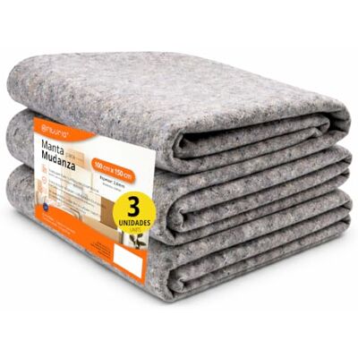 OFITURIA Umzugsdecke, Größe 100x150cm, Schützt Ihre Möbel vor Stößen und beim Transport, Wiederverwendbare Decke, Ideal für Aktivitäten, Haustiere oder Renovierungen, mit 3,6mm Stärke (3 STK.) OFITURIA Umzugsdecke, Größe 100x150cm, Schützt Ihre Möbel vor Stößen und beim Transport, Wiederverwendbare Decke, Ideal für Aktivitäten, Haustiere oder Renovierungen, mit 3,6mm Stärke (3 STK.)