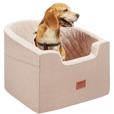 VEVOR Hunde Autositz 560 x 508 x 410 mm, Hundeautositz mit Aufbewahrungstasche, ansteckbarer Sicherheitsleine und Schwammfüllung, Autositz für kleine und mittelgroße Hunde bis 25 kg, Hellbraun VEVOR Hunde Autositz 560 x 508 x 410 mm, Hundeautositz mit Aufbewahrungstasche, ansteckbarer Sicherheitsleine und Schwammfüllung, Autositz für kleine und mittelgroße Hunde bis 25 kg, Hellbraun