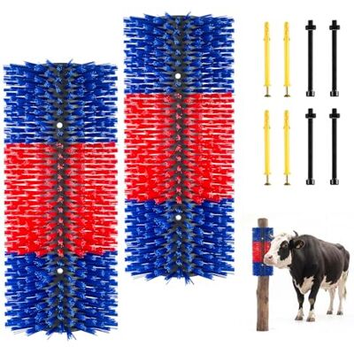 VEVOR Kratzbürste 43x19 cm, Viehbürste 2 Stk. inkl. 8 Schrauben, Rinderkratzer zur Linderung von Rückenjucken, Massage-& Pflege-Kratzwerkzeug für Pferde, Rinder, Schafe & Schweine, Blau & Rot VEVOR Kratzbürste 43x19 cm, Viehbürste 2 Stk. inkl. 8 Schrauben, Rinderkratzer zur Linderung von Rückenjucken, Massage-& Pflege-Kratzwerkzeug für Pferde, Rinder, Schafe & Schweine, Blau & Rot