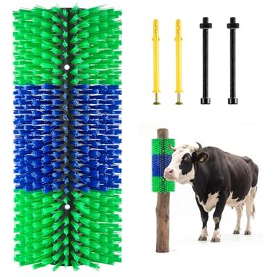 VEVOR Kratzbürste 43x19 cm, Viehbürste 1 Stk. inkl. 4 Schrauben, Rinderkratzer zur Linderung von Rückenjucken, Massage-& Pflege-Kratzwerkzeug für Pferde, Rinder, Schafe & Schweine, Grün & Blau VEVOR Kratzbürste 43x19 cm, Viehbürste 1 Stk. inkl. 4 Schrauben, Rinderkratzer zur Linderung von Rückenjucken, Massage-& Pflege-Kratzwerkzeug für Pferde, Rinder, Schafe & Schweine, Grün & Blau