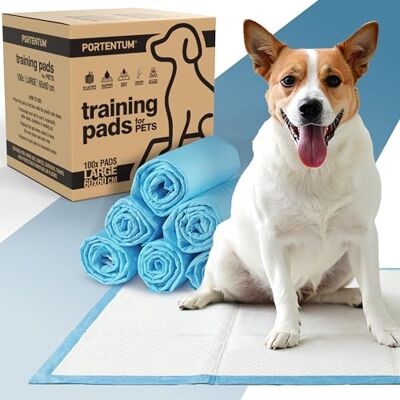 PORTENTUM PIPI Matten für Hunde 60x60 cm 100 Stück – 6-lagig – Welpen Unterlagen mit Geruchskontrolle – Wickelunterlage Einweg auslaufsicher – Trainingspads für Hunde saugfähig PORTENTUM PIPI Matten für Hunde 60x60 cm 100 Stück – 6-lagig – Welpen Unterlagen mit Geruchskontrolle – Wickelunterlage Einweg auslaufsicher – Trainingspads für Hunde saugfähig