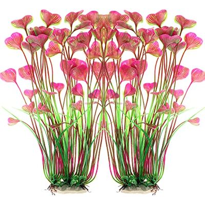 ALEGI Aquarium-Dekoration, Kunststoffpflanzen, groß, künstliche Pflanzen, Dekoration, Ornament, sicher für alle Fische, 40,6 cm, 2 Stück (rot, 2 Stück) ALEGI Aquarium-Dekoration, Kunststoffpflanzen, groß, künstliche Pflanzen, Dekoration, Ornament, sicher für alle Fische, 40,6 cm, 2 Stück (rot, 2 Stück)